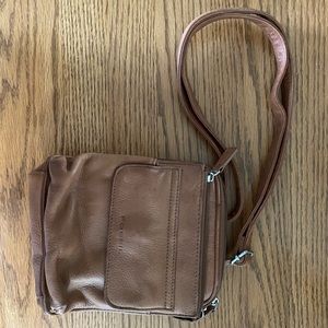 Fossil brown leather cross body